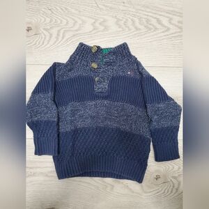 Tommy Hilfiger Navy Knit Zip-Up Sweater